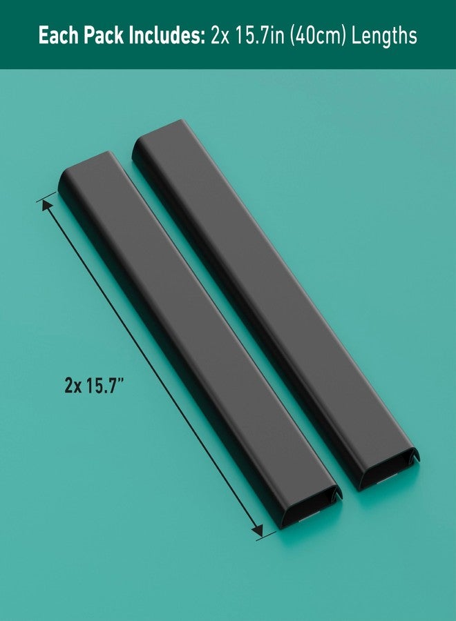 D-Line TV Wall Mount Cord Hider, Hide Mounted TV Cables, Wire Covers, Self Adhesive Cover for Cords, Paintable, Low Profile, Seamless Cable Raceway - 2X 2.36in W x 0.59in H x 15.7in L - Black - Image 4